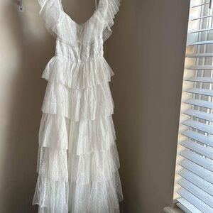 Elegant White Tiered Dress